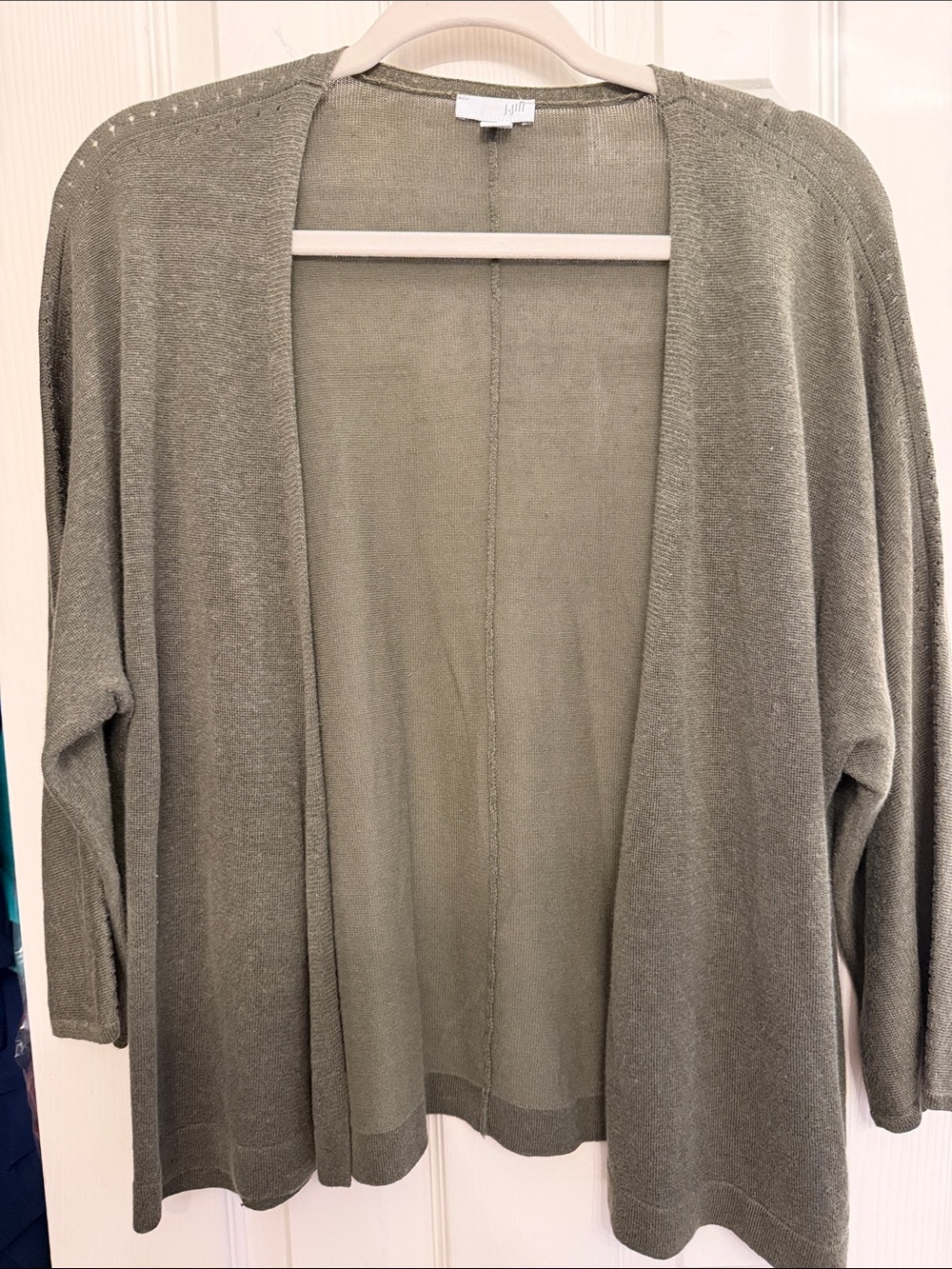 J. Jill Olive Open-Front Lightweight Cardigan